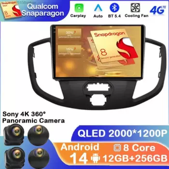 Автомобильный радиоприемник Мультимедийный навигационный 9-дюймовый Android 15 для Ford Transit 2015-2021 Стерео Dsp Видеоплеер 4G Wi-Fi Авторадио BT Без DVD