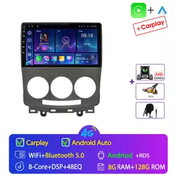 Автомобильный радиоприемник на Android 14,0 для Mazda 5 2 CR 2005-2009 2010, GPS, мультимедийный радиопроигрыватель, BT Carplay, автомагнитола на Android, без DVD, типоразмер 2DIN
