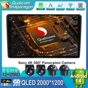 Автомобильный радиоприемник на Android 14 для Peugeot 308 T9 308S 2013-2017, мультимедийный стерео видеоплеер, беспроводной автомобильный GPS-навигатор для Carplay DSP