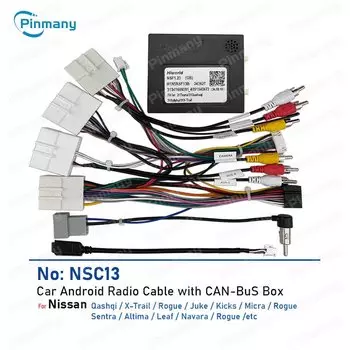 Автомобильный радиоприемник, разъем жгута проводов питания, адаптер CAN-шины для Nissan X-Trail Qashqai Rogue Versa Sentra Juke Altima Rogue