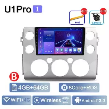 Автомобильный радиоприемник с сенсорным экраном Android 13 для Toyota FJ Cruiser J15 2006- 2020, навигация GPS, Android, авто, HDR, стерео, Wi-Fi, без DVD, 2din