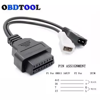 Автомобильный сканер-конвертер для Audi 2x2 2pin OBD2 2P + 2P на 16pin коннектор VAG KKL адаптер для Audi 2P + 2P на 16pin трансферный разъем