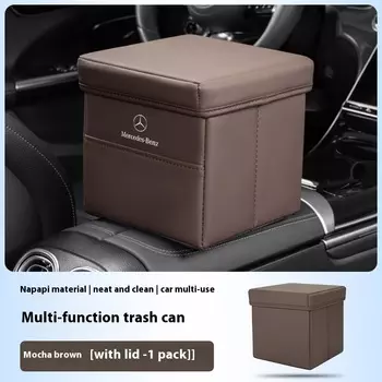 Автомобильный складной кожаный ящик для хранения мусора для Mercedes Benz A C E S G Class GLC CLE CLA GLB GLS W177 W205 W213 W222 X167 AMG