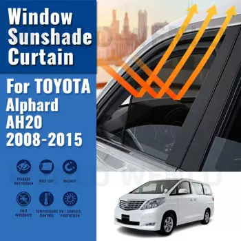Автомобильный солнцезащитный козырек для TOYOTA ALPHARD VELLfire AH20 2008-2015, магнитная занавеска для переднего и заднего лобового стекла, зеркальный козырек