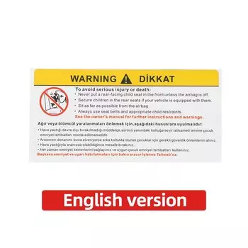 Автомобильный солнцезащитный козырек для туалетного зеркала, безопасная наклейка для детской подушки безопасности, наклейка для детской таблички с языком