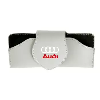 Автомобильный солнцезащитный козырек, вешалка для очков, магнитный кожаный зажим для очков, автомобильные аксессуары для AUDI SLINE, эмблема, значок, логотип
