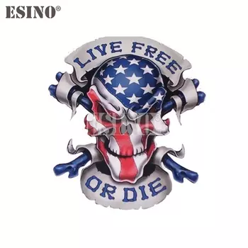 Автомобильный США Америка национальный флаг Live Free или Die Череп ПВХ водонепроницаемая наклейка на кузов автомобиля узор винил