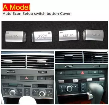 Автомобильный Стайлинг Авто Кнопка настройки переключатель наклейка крышка наклейка отделка для Audi A6 C6 S6 2005-2009 кондиционер CD панель аксессуары