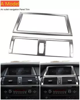 Автомобильный Стайлинг для BMW X5 E70 X6 E71 2008-2014 аксессуары для интерьера центральная консоль воздушная розетка навигационная панель накладка наклейка