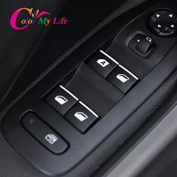 Автомобильный Стайлинг для Peugeot 3008 2014 2015 2016 2017 2018 7 шт./компл. ABS хромированный переключатель на дверь и окно с блестками аксессуары для отделки
