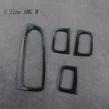 Автомобильный Стайлинг дверные кнопки панели из углеродного волокна авто наклейки Чехлы для Mercedes Benz C Class W205 C180 C200 GLC X253 аксессуары