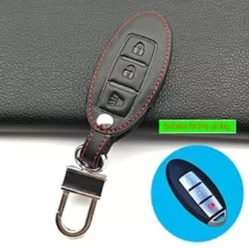 Автомобильный Стайлинг, кожаный чехол для ключей с дистанционным управлением для Nissan Tiida Livina X-Trail T31 T32 Qashqai Teana, 3-кнопочный чехол для ключа