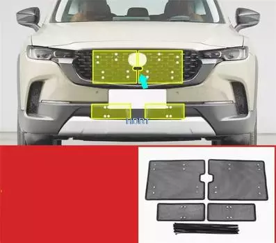 Автомобильный Стайлинг, передняя средняя решетка радиатора, противомоскитная Алмазная сетка, чехол для Mazda CX-50 CX50 2023 +, защита, декоративные аксессуары