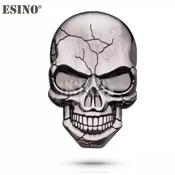 Автомобильный Стайлинг, Призрачный гонщик, Череп, 3D металлическая эмблема из алюминиевого сплава, автомобильный гриль, багажник, значок на крыло, наклейка, автомобильный аксессуар