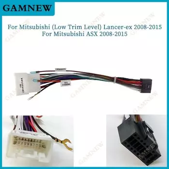 Автомобильный стерео радио 16-контактный адаптер, жгут проводов для Mitsubishi Lancer ASX Outlander Mirage Power Calbe, жгут проводов головного устройства