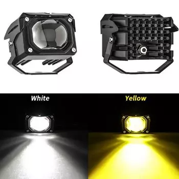Автомобильный светодиодный противотуманный фонарь, лазерный дальний свет, белый/желтый прожектор, мотоцикл для внедорожника, грузовика, квадроцикла, мото скутеров, противотуманные фары дальнего света