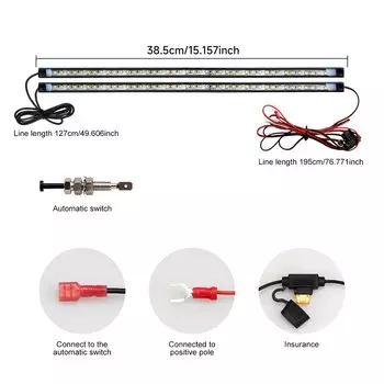 Автомобильный Светодиодный Светильник 2-в-1 Под Капотом, Водонепроницаемые Белые Полосы Света Для Обслуживания Автомобиля