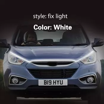 Автомобильный светодиодный светильник для Hyundai IX35 2009-2021, противотуманные фары DRL, дневные ходовые огни, фары 12 В, водонепроницаемая гибкая световая полоса