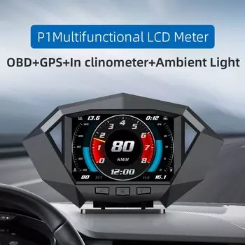 Автомобильный умный цифровой спидометр OBD2 GPS HUD, измеритель температуры воды, топлива, давления, сигнализация