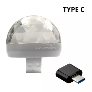 Автомобильный USB DJ RGB Мини Красочный Музыкальный Звуковой Декоративный Свет Авто LED Type-C IOS Праздничная Вечеринка Караоке Атмосфера Лампа Добро пожаловать 5 В