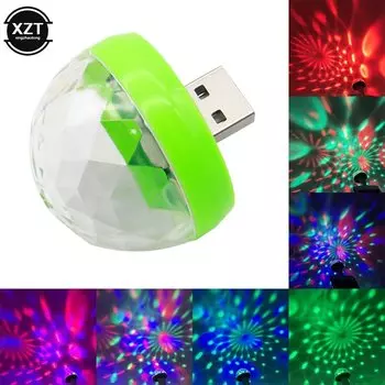 Автомобильный USB DJ RGB Мини Красочный музыкальный светодиодный телефон для праздника вечеринки караоке атмосферная лампа Добро пожаловать 5 в лазерный шар