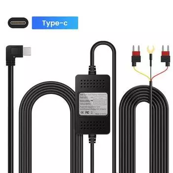 Автомобильный видеорегистратор 5V3A, комплект кабелей жесткого провода 12-24 В, понижающая линия, зарядное устройство USB-интерфейса типа C для AZDOME M550 Pro M300S Dashcam