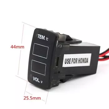 Автомобильный вольтметр, внутренний дисплей температуры, монитор батареи для Honda, Civic, Spirior, CRV, Fit Jazz, City