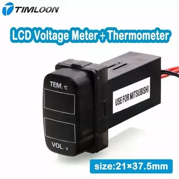 Автомобильный вольтметр, внутренний/внешний дисплей температуры, монитор батареи для Mitsubishi, asx, lancer,outlander,pajero