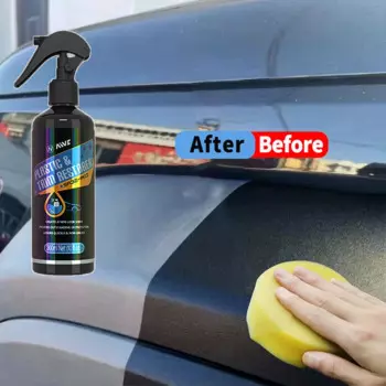 Автомобильный восстановитель пластика Резиновое пластиковое покрытие для полировки кожи Спрей обратно в черный блеск Долговечная жидкость для ремонта пластиковых отделки