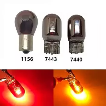 Автомобильный задний фонарь, стоп-сигнал, указатель поворота, PY21W S25, BAU15S, P21W, BA15S, 1156, серебристый/хромированный, янтарный, 7440, 7443, красный, 12 В, 21 Вт, 1 шт.
