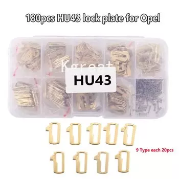 Автомобильный Замок HU43, Язычковая блокировочная пластина, блокировочная пластина, пластина, набор для ремонта ключей Opel, аксессуары для ремонта автомобильных замков, 180 шт., 9 типов на 20