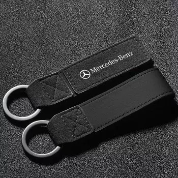 Автомобильный замшевый брелок из цинкового сплава с логотипом, кольцо для ключей, аксессуары для Mercedes Benz AMG W203 W206 W220 W205 W211 W212 W201 W210 W108 W168