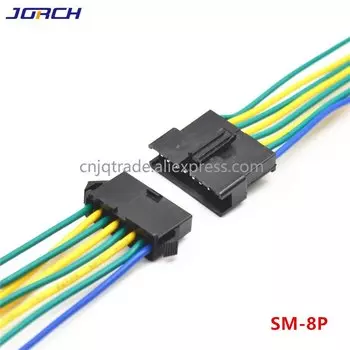 Автомобильный жгут проводов серии SM 2P/3P/4P/5P/6P/7P/8P/9P/10P с UL1007 22AWG 15 см, индивидуальная обработка, 1 комплект