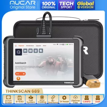 Автосканер THINKCAR THINKSCAN 689 OBD2, инструменты для полной диагностики системы, 34 сброса, кодирование ЭБУ, активное тестирование, CANFD DoIP без срока службы