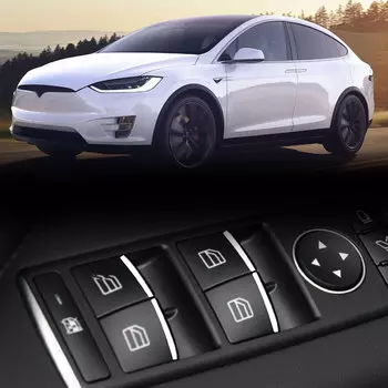 Автостайлинг 7 шт./компл. для Tesla Model S 2014 - 2020 наклейки на кнопки подъема двери окна ABS хромированная отделка крышка аксессуары Jameo Auto