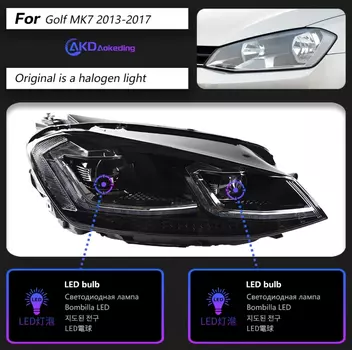 Автозапчасти для VW Golk7 Golf 7 MK7 фары 2013-2016 стиль искусственные дневные огни двойной проектор модифицированные автомобильные аксессуары