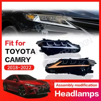 Автозапчасти премиум-класса для Toyota Camry 2018-2022, светодиодная фара, Двойное Видение, объектив в сборе, Высококачественная установка, популярный автомобильный блок