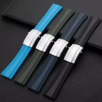 Аксессуары BEFIA 22 мм 18 мм со складной пряжкой, мягкий оригинальный резиновый ремешок для часов, замена для Superocean Navitimer/Avenger/Breitling