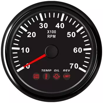 Аксессуары для дизельных двигателей, Тахометры 85 мм, 0-7000 об/мин, счетчики оборотов, красная подсветка с функцией оповещения о давлении масла, температуры и об/мин
