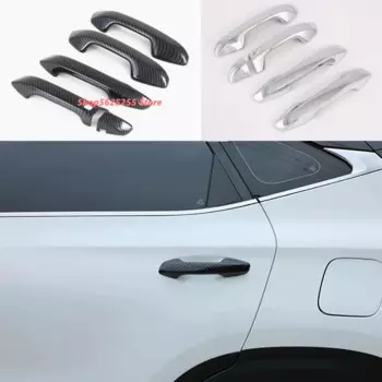 Аксессуары для Kia Seltos KX3 2022 2021, хромированная крышка дверной ручки из углеродного волокна, отделка, защитные наклейки, Стайлинг автомобиля