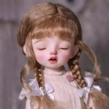 Аксессуары для кукол, детская игрушка BJD DD SD MSD 1/6, мохеровый парик, скрученный двойной хвост, 1 шт.