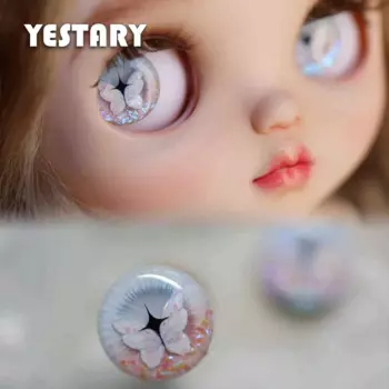 Аксессуары для кукол YESTARY BJD, кукла Blythe Eyes для Blythe 1/6, красочная бабочка, капельный клей, чипы для глаз для шарнирной девочки, подарок на день рождения