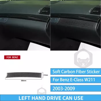 Аксессуары для Mercedes Benz E-Class W211 2003-2009, отделка панели хранения второго пилота, наклейки из настоящего углеродного волокна, салон автомобиля