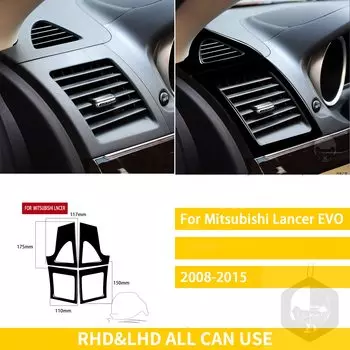 Аксессуары для Mitsubishi Lancer EVO X MR 2008-2015, автомобильные аксессуары, пластиковое пианино, черное внутреннее боковое воздушное отверстие, модификация наклейки