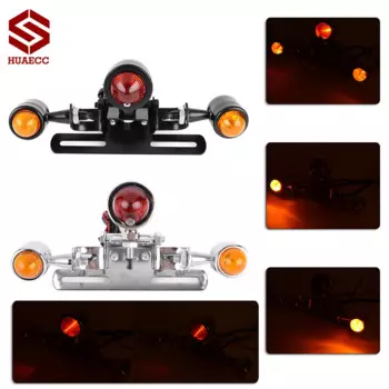 Аксессуары для мотоциклов, модифицированный светодиодный задний фонарь в стиле ретро для скутера, задний стоп-сигнал с креплением для номерного знака