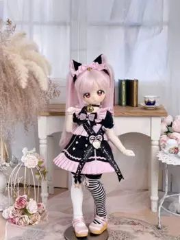 Аксессуары для одежды для куклы 1/4 BJD, милая розовая юбка, наряд для куклы, наряд, подарок, одежда «сделай сам» (без куклы)