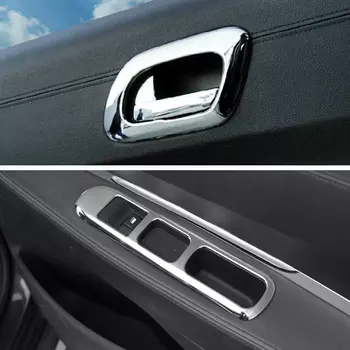 Аксессуары для Peugeot 3008, хромированное зеркало из АБС-пластика, ручка двери автомобиля, подлокотник, кнопка переключения подъема окна, накладка, подходит 2009-2015