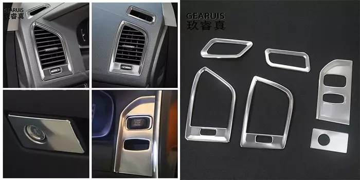 Аксессуары для салона автомобиля Volvo XC60 2009-2017, центральная консоль, переменный ток, приборная панель, выпускной воздух, Автомобильный ключ, пусковая панель, отделка, наклейка на крышку