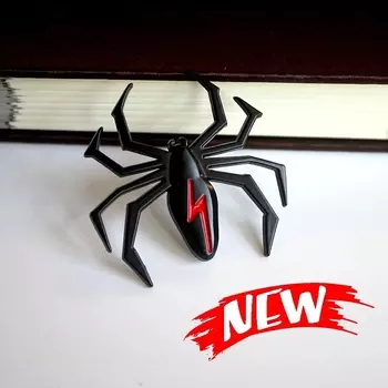 Аксессуары для стайлинга автомобиля, металлическая наклейка, хромированный значок-паук, эмблема, наклейка на мотоцикл