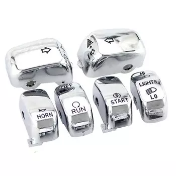 Аксессуары для управления рулем мотоцикла, хромированные колпачки для переключателей, накладки на кнопки для Harley Sportster XL Dyna Softail Fat Boy VRSC